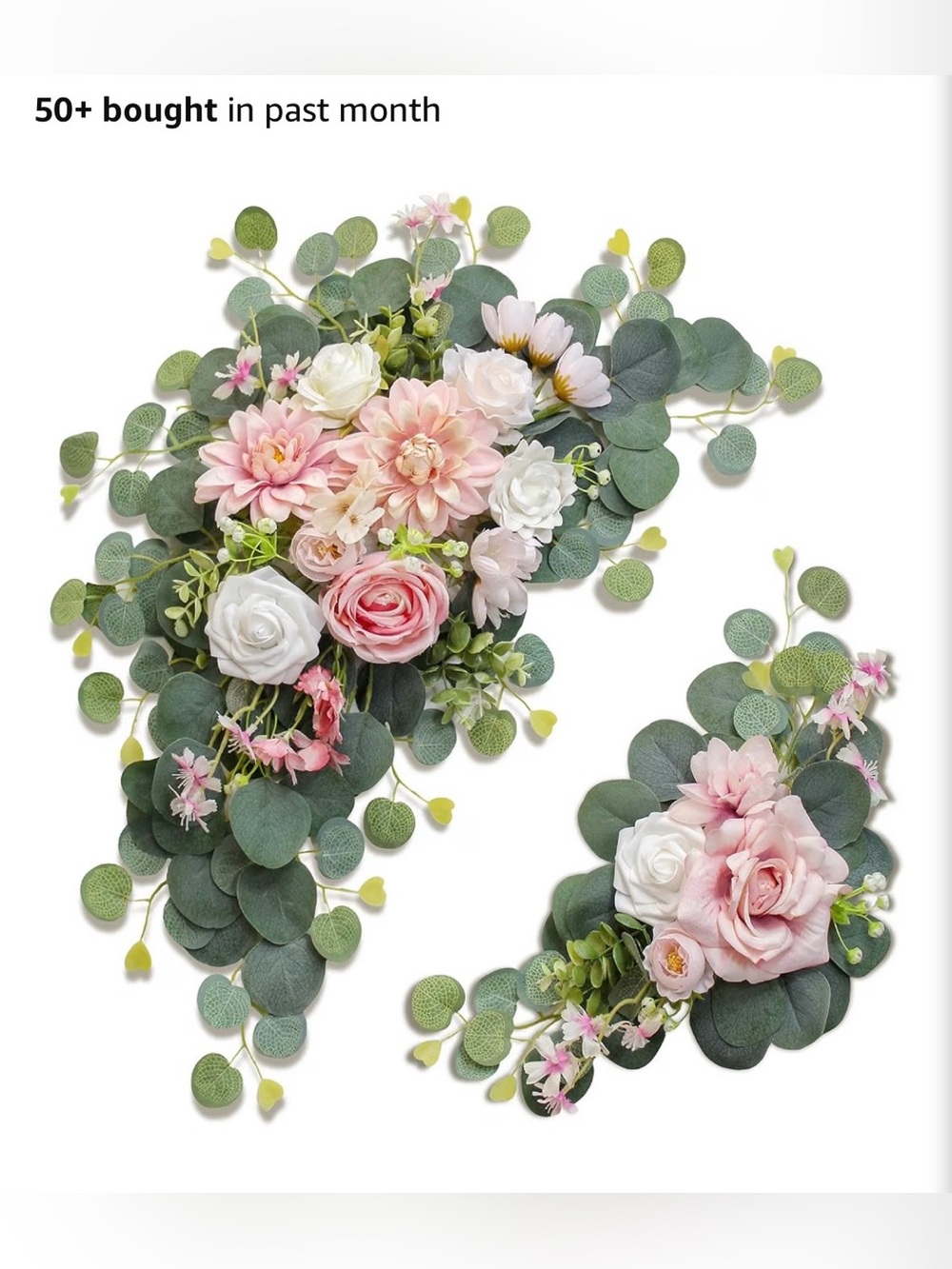 Artificial Pink Floral Set - Soft Pink and Green Welcome Sign